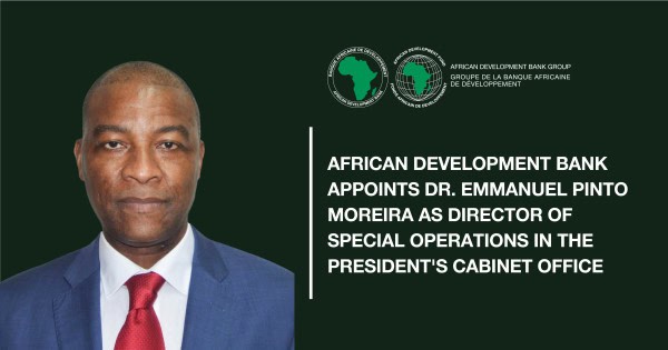 Le Groupe de la Banque africaine de développement a nommé M. Emmanuel Pinto Moreira au poste de directeur des opérations spéciales au sein du Cabinet du Président